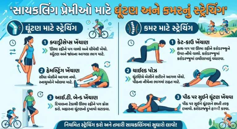 સાઇકલિંગના શોખીનો માટે ઘૂંટણ અને કમરનું સ્ટ્રેચિંગ