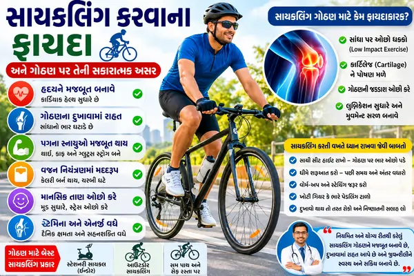 સાયકલિંગ કરવાના ફાયદા અને ગોઠણ પર તેની સકારાત્મક અસર.