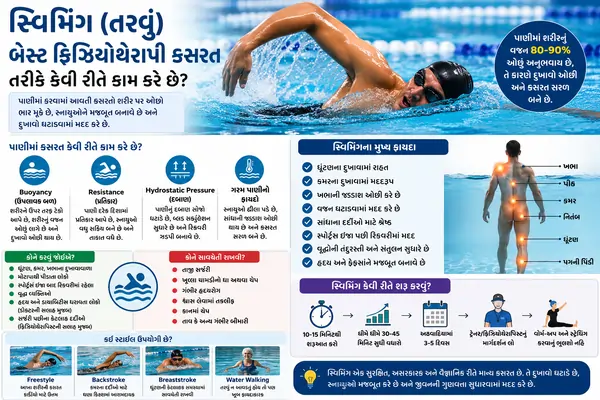 સ્વિમિંગ (તરવું) બેસ્ટ ફિઝિયોથેરાપી કસરત તરીકે કેવી રીતે કામ કરે છે