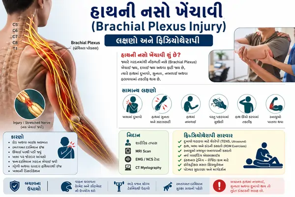 હાથની નસો ખેંચાવી (Brachial Plexus Injury) લક્ષણો અને ફિઝિયોથેરાપી