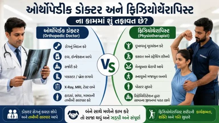 ઓર્થોપેડિક ડોક્ટર અને ફિઝિયોથેરાપિસ્ટના કામમાં શું તફાવત છે