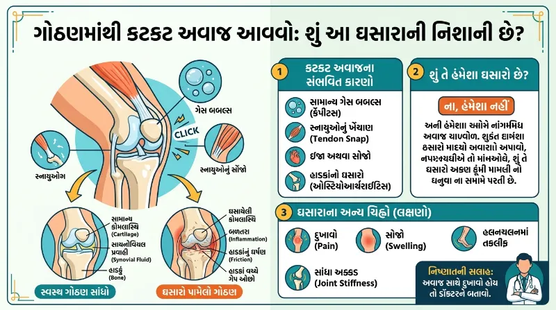 ગોઠણમાંથી કટકટ અવાજ આવવો શું આ ઘસારાની નિશાની છે