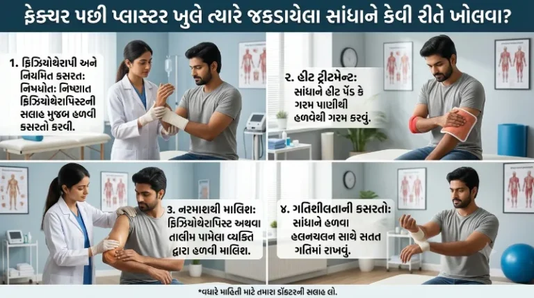 ફેક્ચર પછી પ્લાસ્ટર ખુલે ત્યારે જકડાયેલા સાંધાને કેવી રીતે ખોલવા