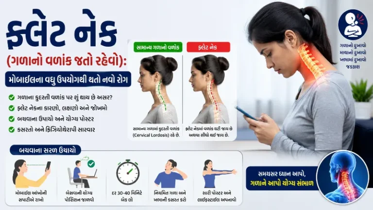 ફ્લેટ નેક (ગળાનો વળાંક જતો રહેવો) મોબાઈલના વધુ ઉપયોગથી થતો નવો રોગ
