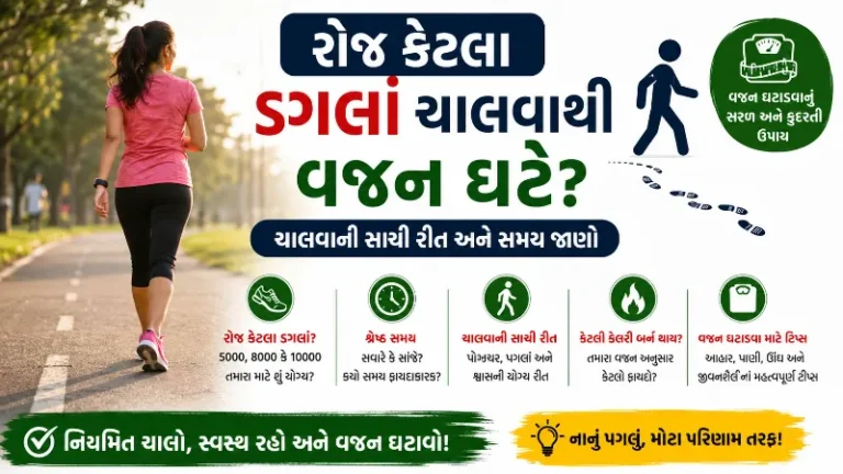 રોજ કેટલા ડગલાં ચાલવાથી વજન ઘટે ચાલવાની સાચી રીત અને સમય જાણો