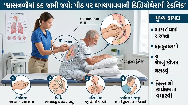 શ્વાસનળીમાં કફ જામી જવો પીઠ પર થપથપાવવાની ફિઝિયોથેરાપી ટેકનિક