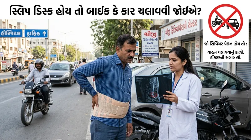 સ્લિપ ડિસ્ક હોય તો બાઇક કે કાર ચલાવવી જોઈએ કે નહિ