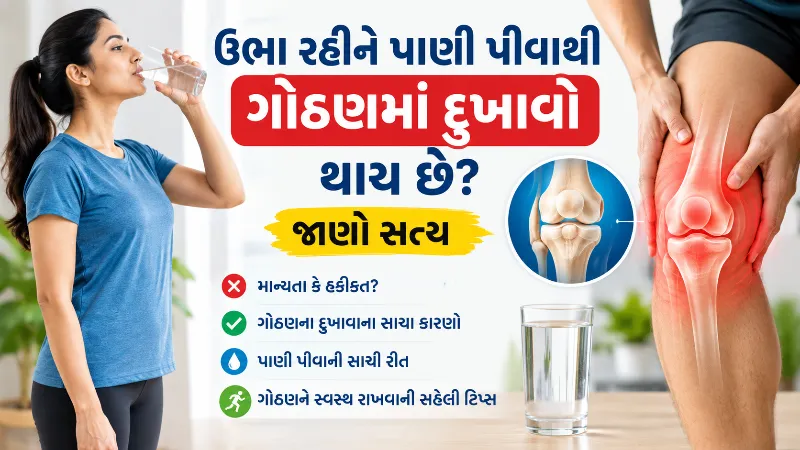 ઉભા રહીને પાણી પીવાથી શું ખરેખર ગોઠણમાં દુખાવો થાય છે