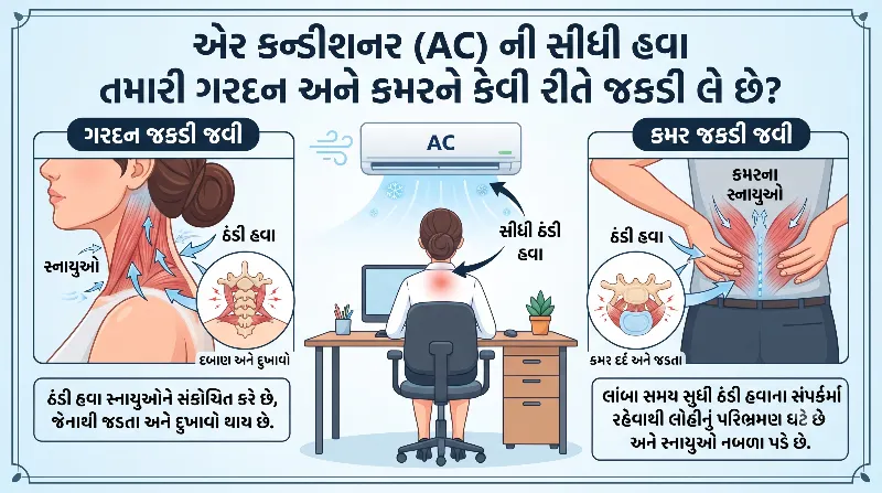 એર કન્ડીશનર (AC) ની સીધી હવા તમારા ગરદન અને કમરને કેવી રીતે જકડી લે છે