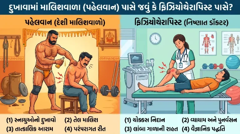 દુખાવામાં માલિશવાળા (પહેલવાન) પાસે જવું કે ફિઝિયોથેરાપિસ્ટ પાસે