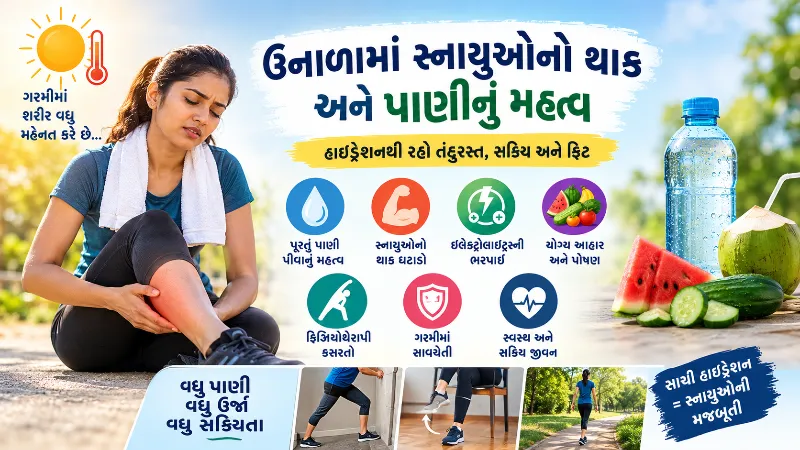 ઉનાળાની ગરમીમાં સ્નાયુઓનો થાક (Muscle Fatigue) અને હાઇડ્રેશન (પાણી) નું મહત્વ