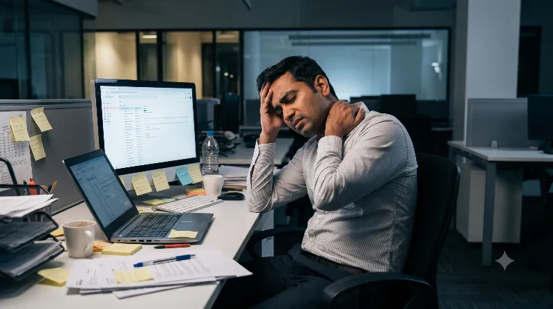 કામના સ્થળે બર્નઆઉટ (Burnout) અને તેનાથી થતા અજાણ્યા શારીરિક દુખાવા.