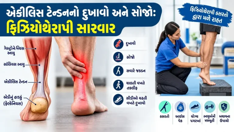 પગની પાછળની નડી (Achilles Tendinitis) માં દુખાવો અને સોજો ફિઝિયોથેરાપી સારવાર.