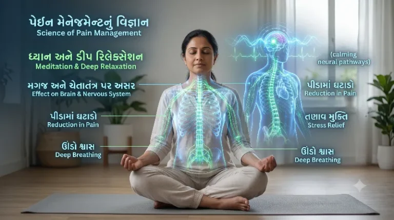 પેઇન મેનેજમેન્ટમાં ધ્યાન (Meditation) અને ડીપ રિલેક્સેશનનું વિજ્ઞાન.