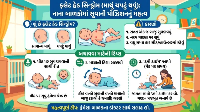 ફ્લેટ હેડ સિન્ડ્રોમ (માથું ચપટું થવું) નાના બાળકોમાં સૂવાની પોઝિશનનું મહત્વ.