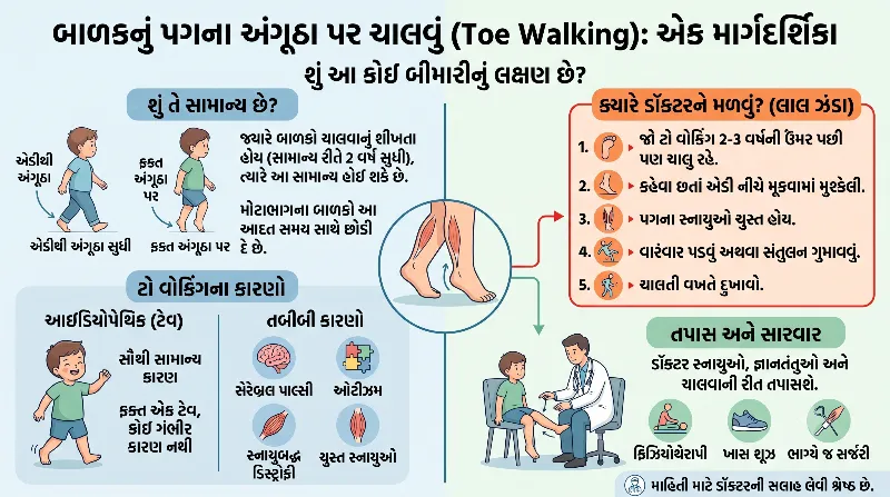 બાળક પગના અંગૂઠા પર (Toe Walking) ચાલે છે શું આ કોઈ બીમારીનું લક્ષણ છે